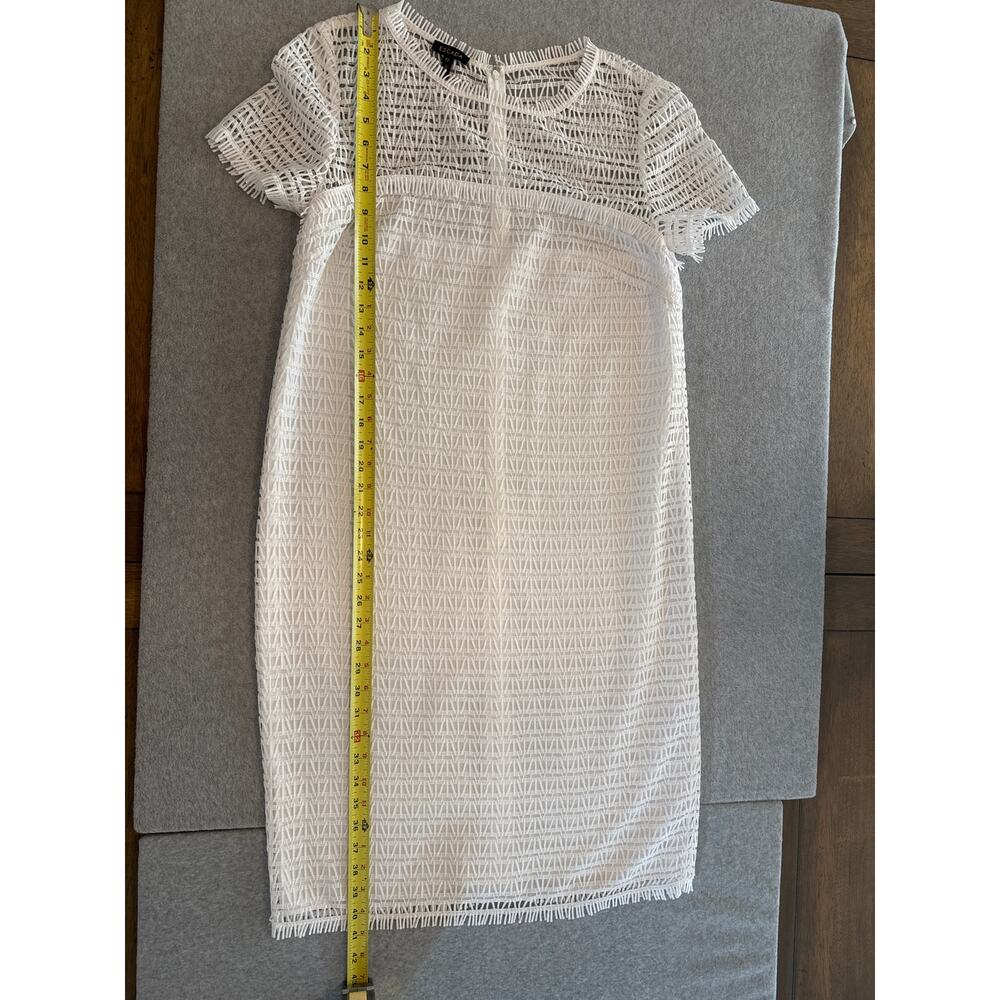 Escada White Fringe Trimmed Shift Dress - size 10 (40) - Picture 6 of 11
